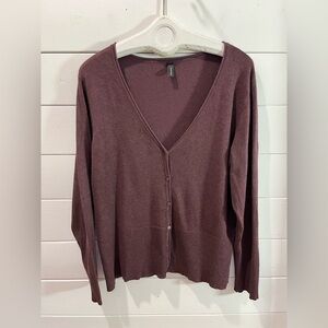 💜 SOYACONCEPT – Plum Buttoned Cardigan (Size XXL)